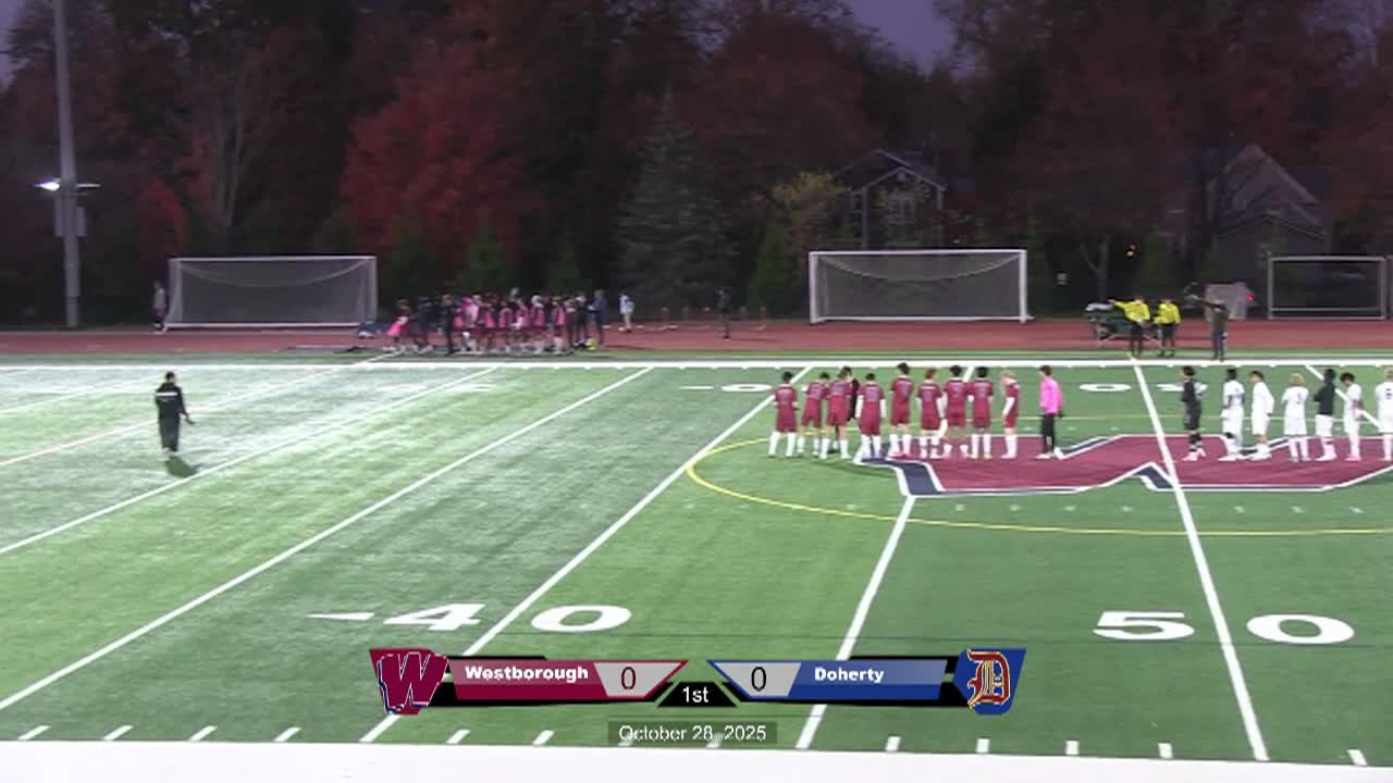 Westborough High School Boys Varsity Soccer vs Doherty - 10/28/25